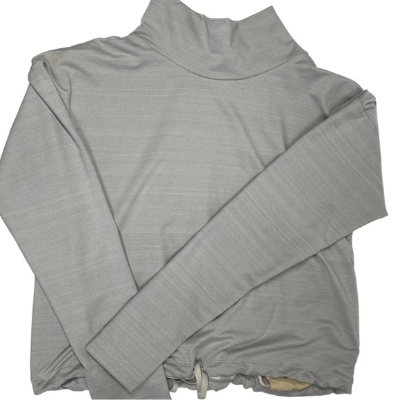 REI CoopTake Your Time Pullover Gray Drawstring Waist Mock Neck Large 167868 - Picture 4 of 9